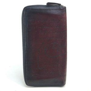 Berluti Calligraphy Long Wallet Dark Brown, Black